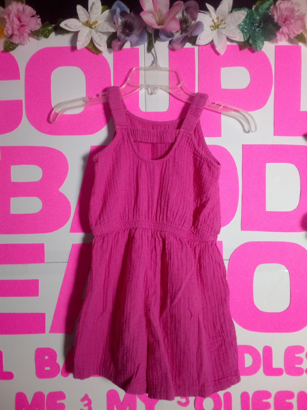 wonder nation Bright Pink Sleeveless Summer Romper